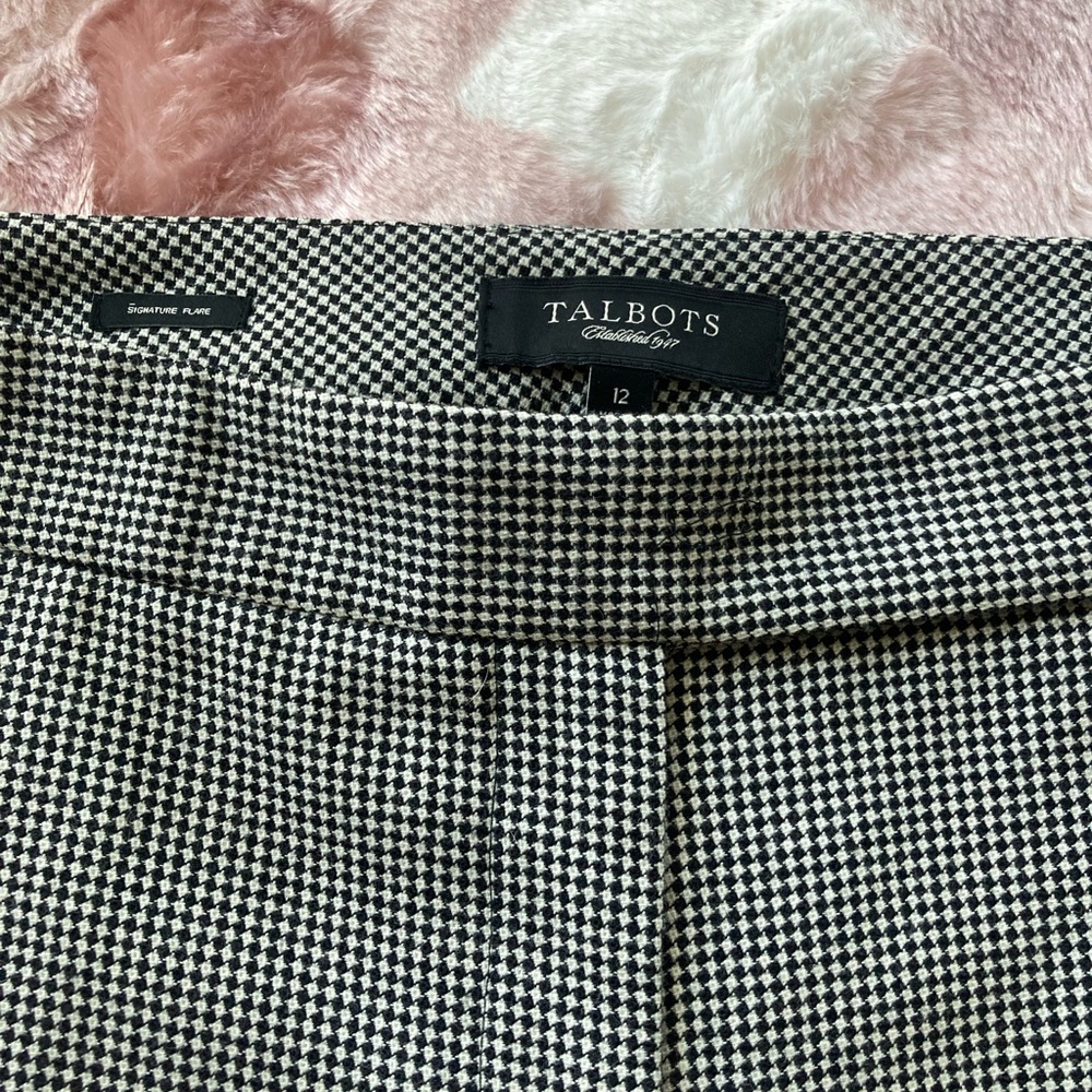 Talbots Black and White Checkered Pants